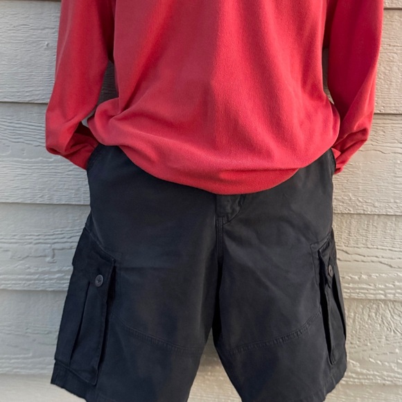 💖 American Eagle Outfitters Black Cargo Shorts, Ne(x)t Level Flex. Size 33 - Picture 1 of 13